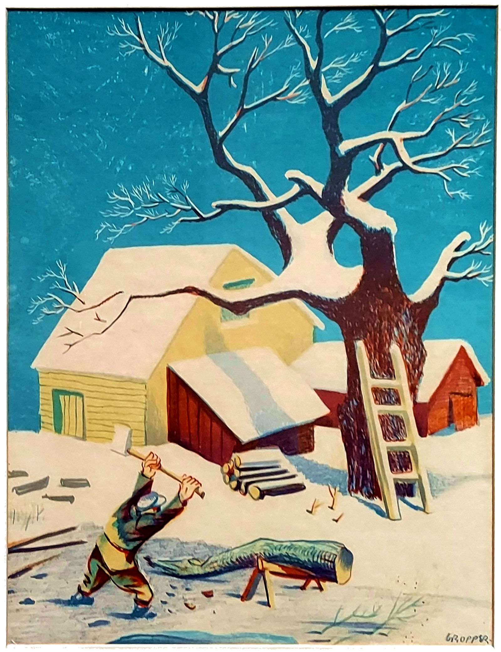 William Gropper, WPA: Winter 1945 Lithograph Ed.250 (1 of 4)