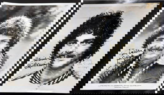Shep Messing: Two Inscribed Photographs c.1974: Shep N. Messing hand-inscribed promotional photographs for the United States Smokeless Tobacco Company (USST) Skoal, Happy Days and Copenhagen moist snuff tobacco. Signed to Deborah Duchin, daughter o