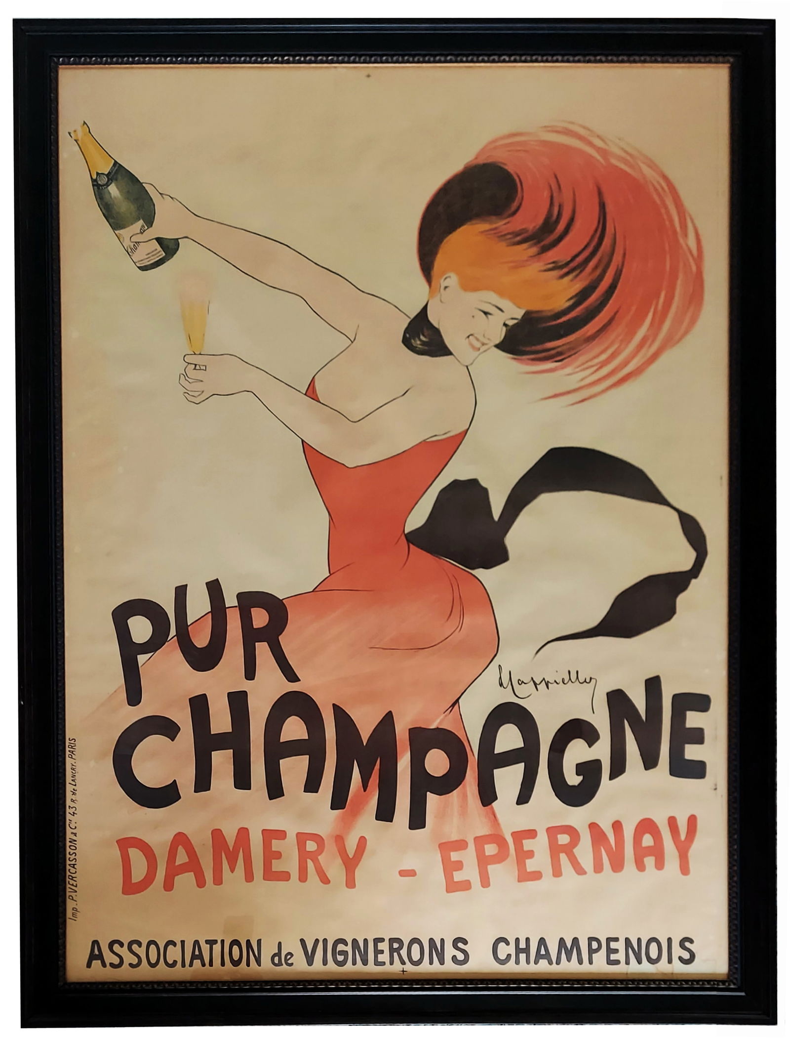 Leonetto Cappiello: Pur Champagne Damery-Epernay 1902 Lithograph Poster (1 of 5)