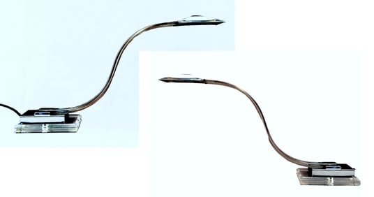 Modernist Italian Cobra Desk Lamp Arredoluce 1970s Lucite/Chrome