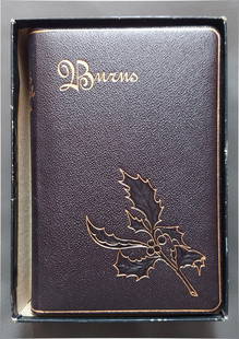 Robert Burns Poet Complete Poetical Works c.1900 Leather Bound: Robert Burns Poet Complete Poetical Works c.1900 Thomas Y. Crowell and Co., c.1900. Full Leather bound, 7.5" x 5" x 1.5". In the original publisher’s box. Book Near Fine. Please refer to the photos
