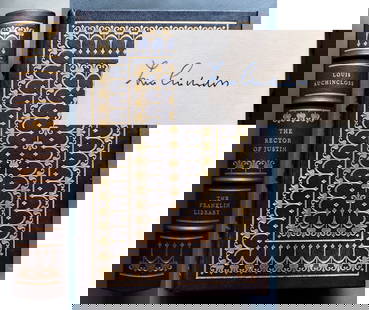 Louis Auchincloss: The Rector of Justin, 1977 Signed Ltd Edition: The Rector of Justin, by Louis S. Auchincloss who was a practicing New York lawyer and a novelist. Signed by the Author, Louis S. Auchincloss (American, 1917 – 2010). Specially-commissioned illustra