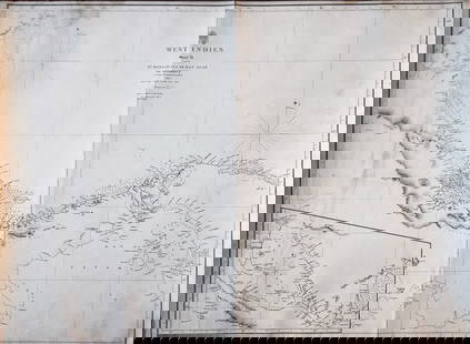 West Indies, Pt Manzanilla to San Juan 1844 British Admiralty Map: Scarce original 1844 British Admiralty Nautical Chart West Indies, Sheet XI, from Pt Manzanilla to San Juan De Nicaragua, Surveyed by Commander E. Barnett 1837. London Published according to Act of