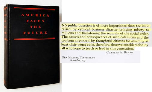 America Faces the Future 1932 First Edition: America Faces the Future by Charles A. Beard First Edition, 1932. Houghton Mifflin Company, Boston/New York, 1932. Collected essays about future of America published during the heart of the Great
