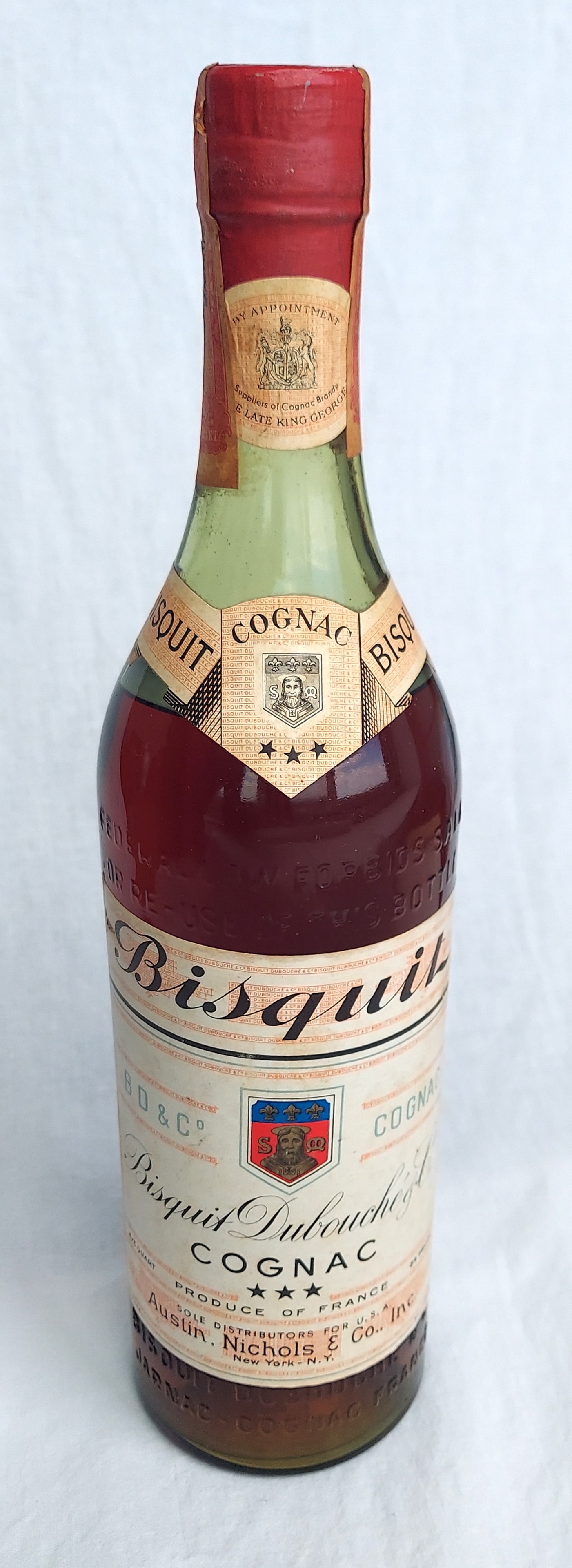 1950s Bisquit Dubouche 3 Star Cognac 75cl France: The Bisquit Dubouche Cognac 3 Stars, 1950s, 40%. 4/5 Qt – 75cl.