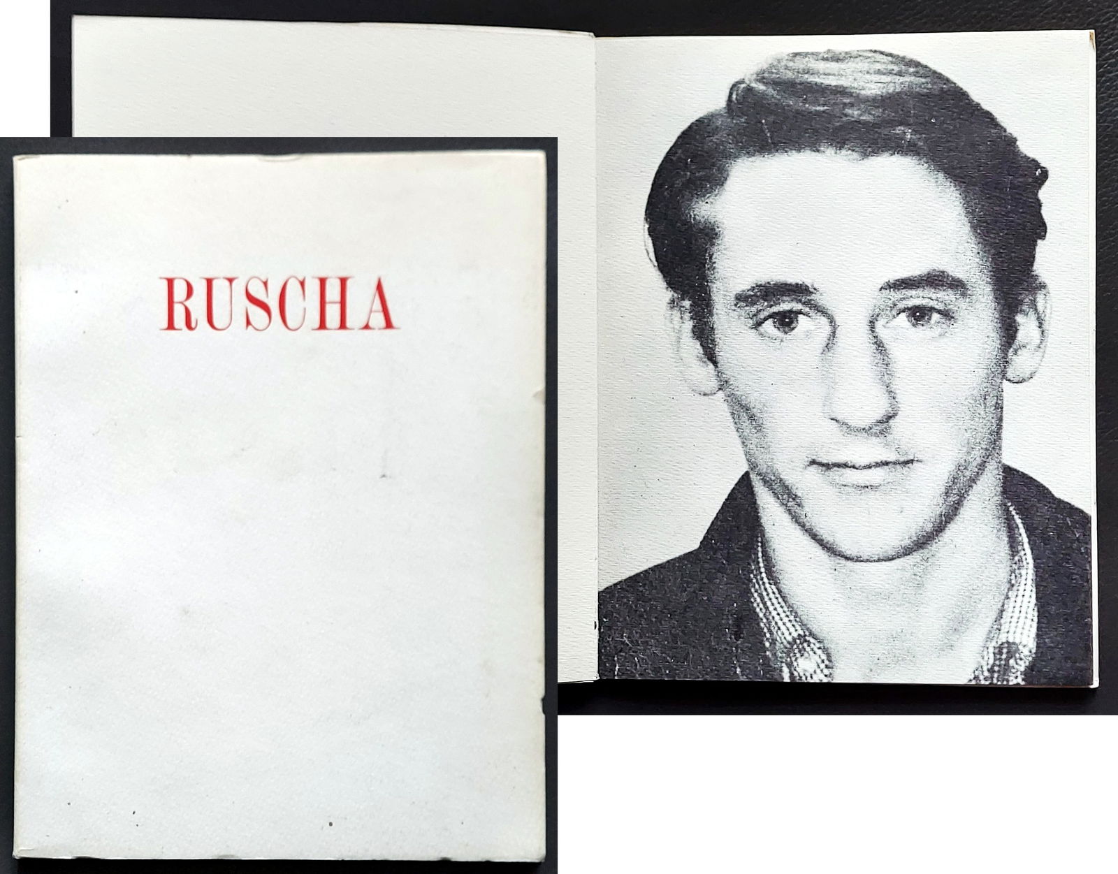Ed Ruscha: First Exhibition Catalog 1970 Alexandre Iolas Gallery : Ed Ruscha: First Gallery Alexandre Iolas catalog for artist solo exhibition in 1970. 13 four-color plates on handmade paper, of "Liquid" paintings by Ed Ruscha presented in the show, and black-and-whi