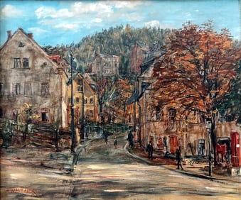 Karl Walther: Dorfstraße in der Oberpfalz, Oil on Canvas 1932