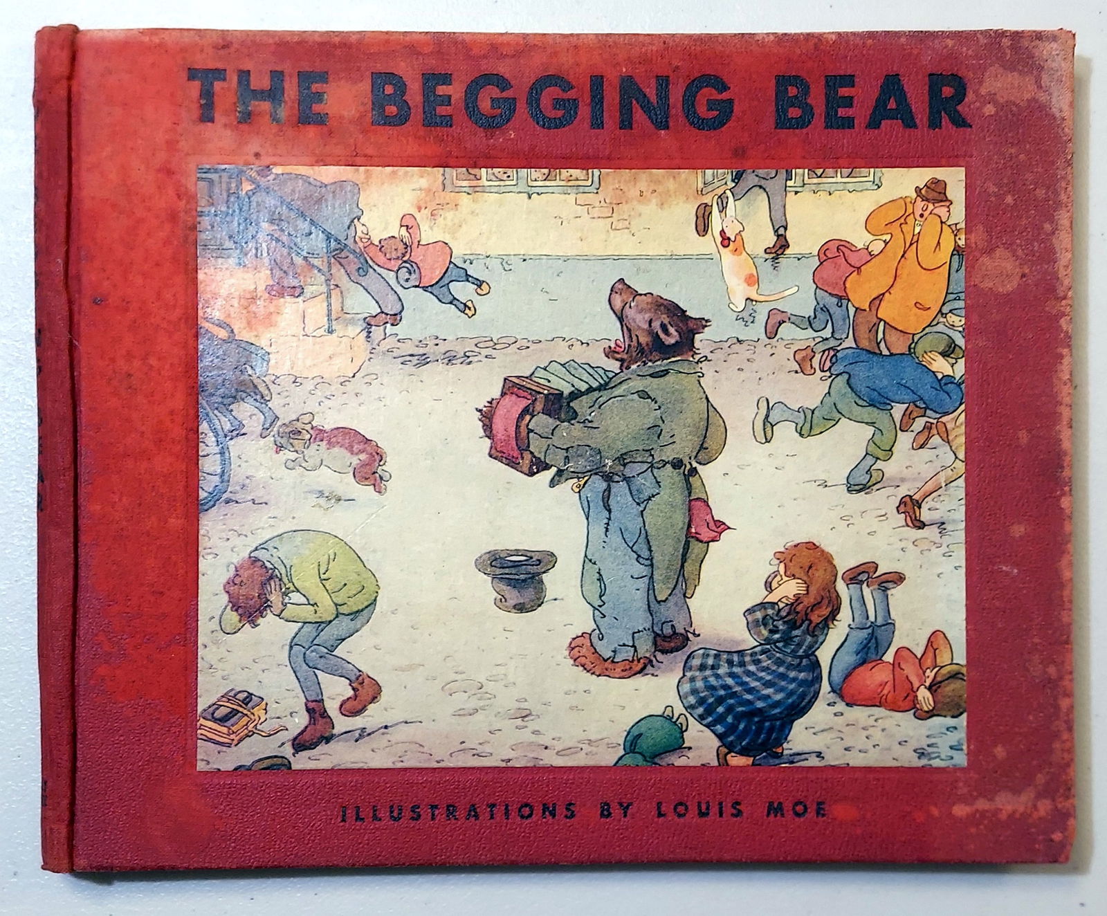 Philip Allen & Louis Moe: The Begging Bear, 1932 First Edition: The Begging Bear, written by Philip Schuyler Allen, illustrated by Louis Moe. First Edition published by Reilly and Lee Co., Chicago, Ill., 1932. Beautiful large-format edition with 20 large color pla