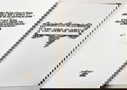 Leonid Gorban: Song of Songs, 1998 Edition 5/75: Song of Songs, Incunabula by Leonid Gorban (Israeli-American, 1931-2007). Incunabula, woodblock engraving, edition 5 of 75. 8 image plates and text plates in English, about 10.5 x 8 inches. All engrav