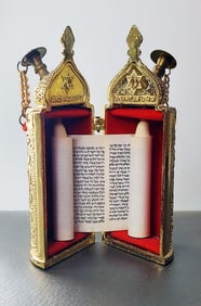 Sefer Torah in Gilded Ark, Vintage, Made in Israel