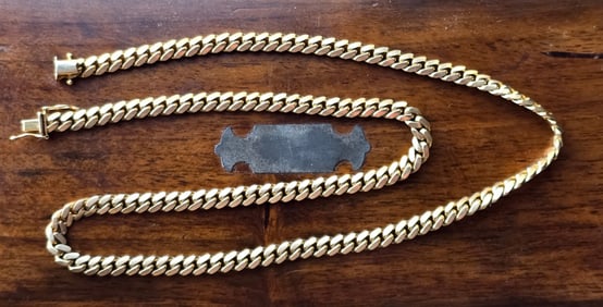 J Oro Gold Miami Cuban Necklace Handmade: 14K, 59.8g, 6mm, 22.5”