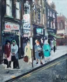 Antoni Vives-Fierro: Bus Stop London 1977 Oil/Canvas