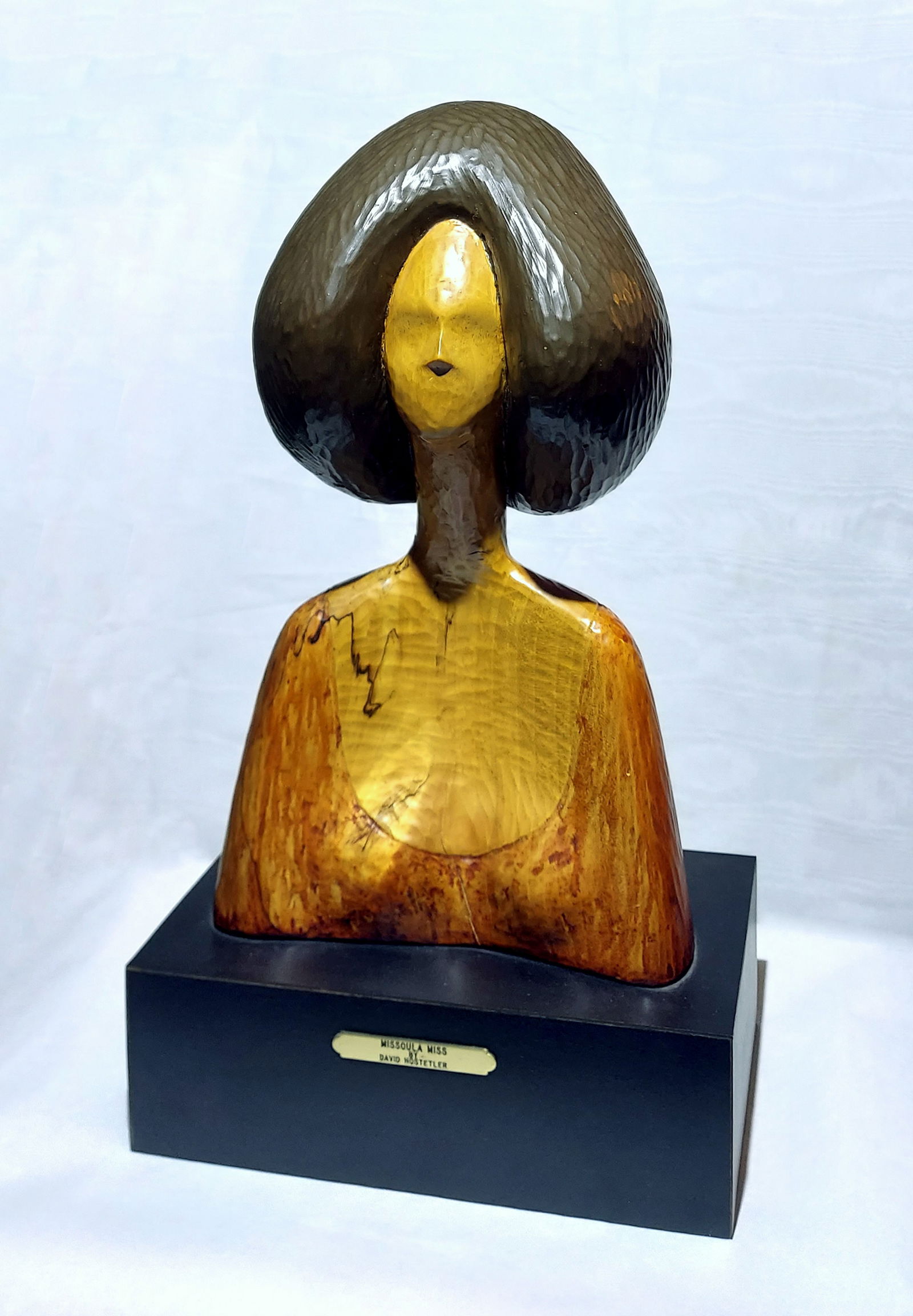 David Hostetler: Missoula Miss, 1978 Wood Carving, Paint (1 of 9)