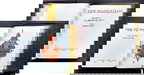 Arthur Szyk: the Haggadah c.1958: Arthur Szyk (1894-1951): the Haggadah c.1958. Cecil Roth (editor/translator) Massadah and Alumoth, Jerusalem, Ramat-Gan, Tel-Aviv, c.1958. Blue velvet binding with gold and color embroidery. English &