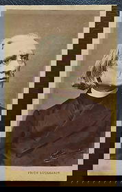 Franz Liszt Photo Portrait by Fritz Luckhardt, 1871 Vienna: A superlative portrait of Franz Liszt (1811 – 1886) by photographer Fritz Luckhardt (Austrian, 1843–1894). 1871 unretouched photograph created by Fritz Luckhardt in his Vienna studio, Moun