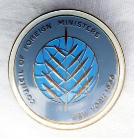 UK Delegate Badge: UN Council of Foreign Ministers New York 1946
