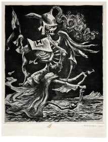 Kurt Seligmann: Phantom of the Past 1942 Etching & Aquatint