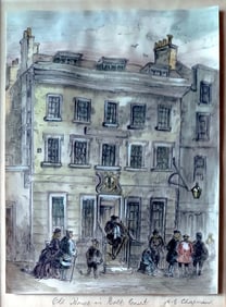 A. E. Chapman: Old House in Bolt Court, 1930s Pastel/Gouache