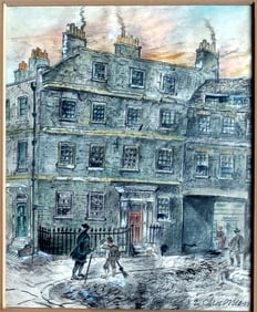 A. E. Chapman: Gough Square, Fleet Street, 1930s Pastel