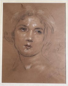 Philip de Laszlo: Young Lady, Drawing 1904 Chalk, Graphite