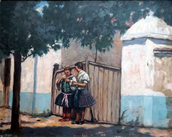 Géza Szakál: Hungarian Girls, Oil on Canvas, c.1920s