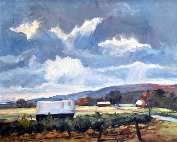 Emile A. Gruppe: Thunderstorm, Woodstock NY, Oil on Canvas