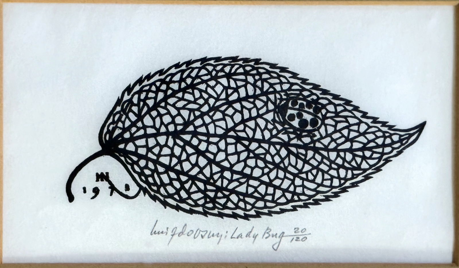 Jacques Hnizdovsky: Ladybug, 1973 Woodcut Edition 20/120 (1 of 3)
