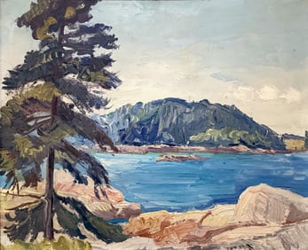Sviatoslav Hordynsky: Maine, U.S.A. 1950s Oil on Canvas Board