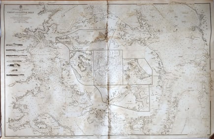 Entrance to Baltic Great & Little Belt 1852 British Admiralty Map