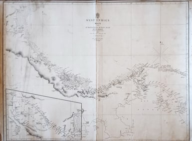 West Indies, Pt Manzanilla to San Juan 1844 British Admiralty Map