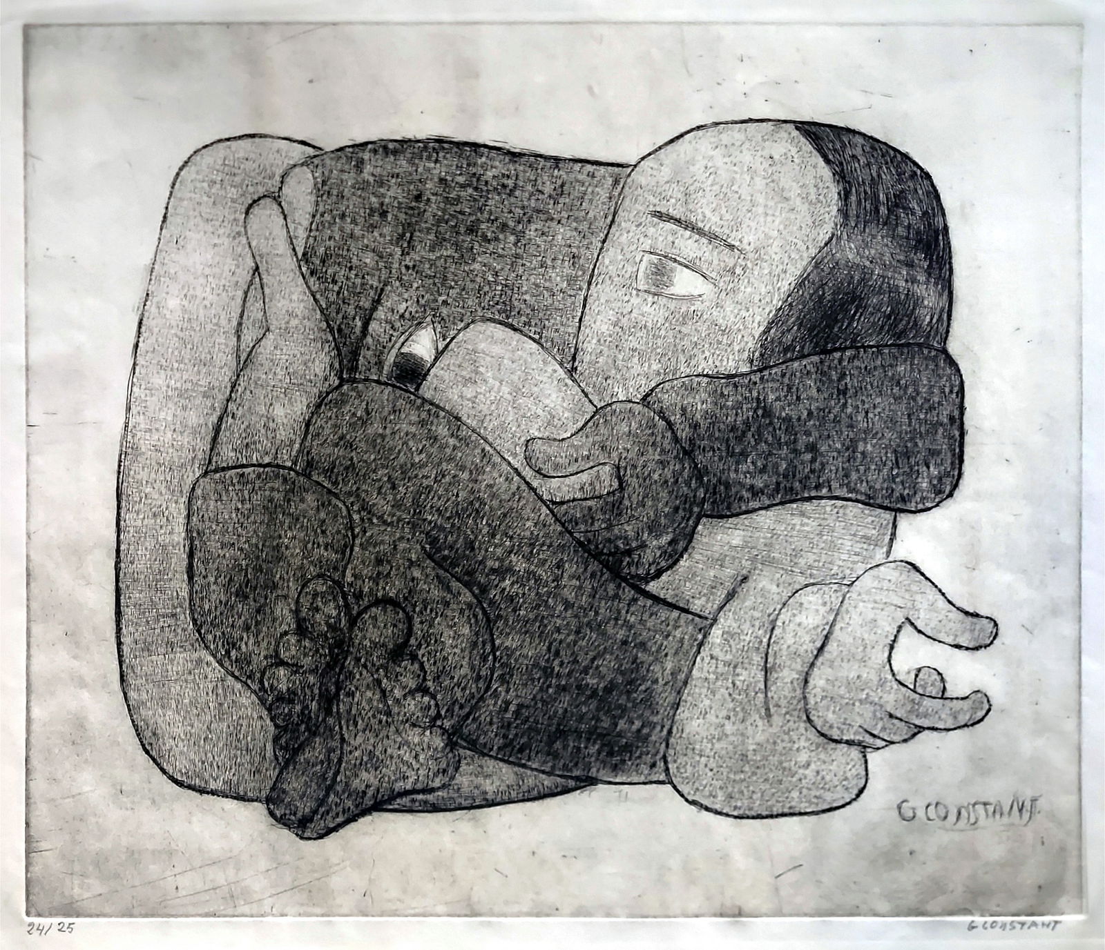 George Constant: Embrace 1960s Drypoint Etching Edition 24/25 (1 of 4)