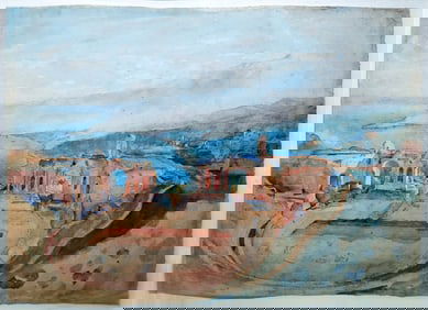 Robert Hale: Ancient Greek Theater in Taormina c.1910 Watercolor