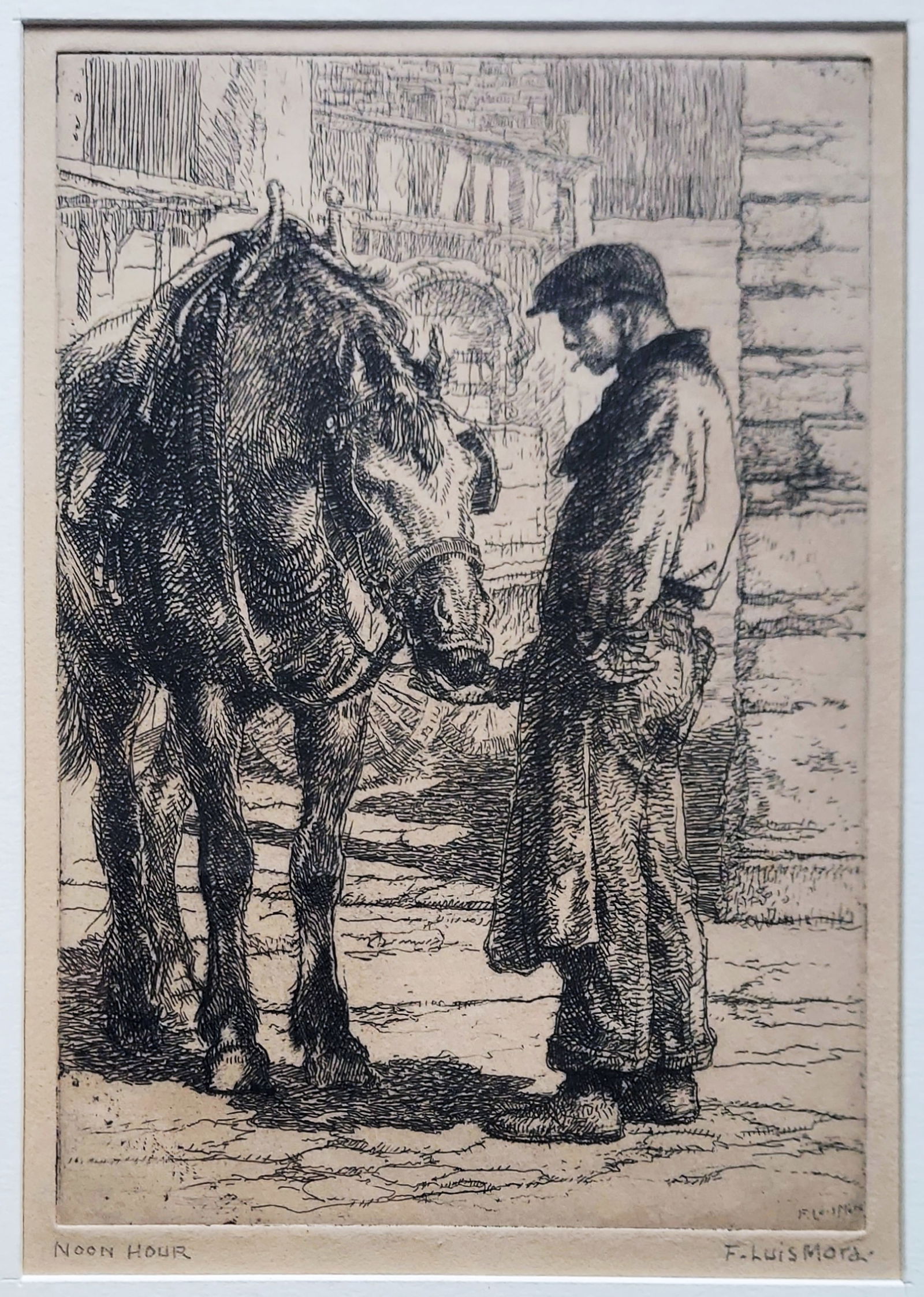 Francis Luis Mora: Noon Hour, 1925. Etching, Edition 100 (1 of 4)