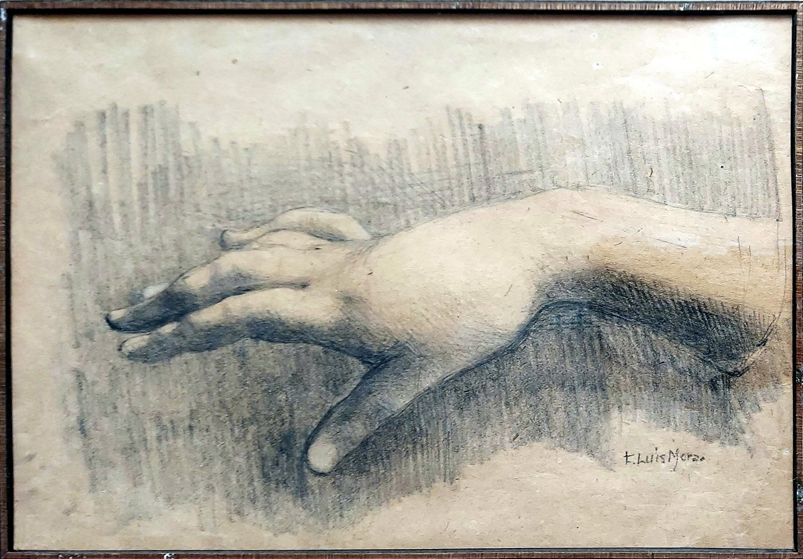 Francis Luis Mora: Right Palm, Charcoal Study (1 of 4)