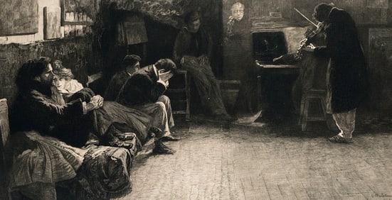 Lionello Balestrieri: Beethoven, the Kreutzer Sonata 1900 Etching