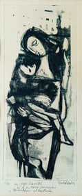 Georges Goldkorn: Mother with Child, Etching 1950s Edition 2/20