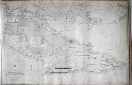 West Indies, Eastern Cuba 1881 British Admiralty Nautical Map