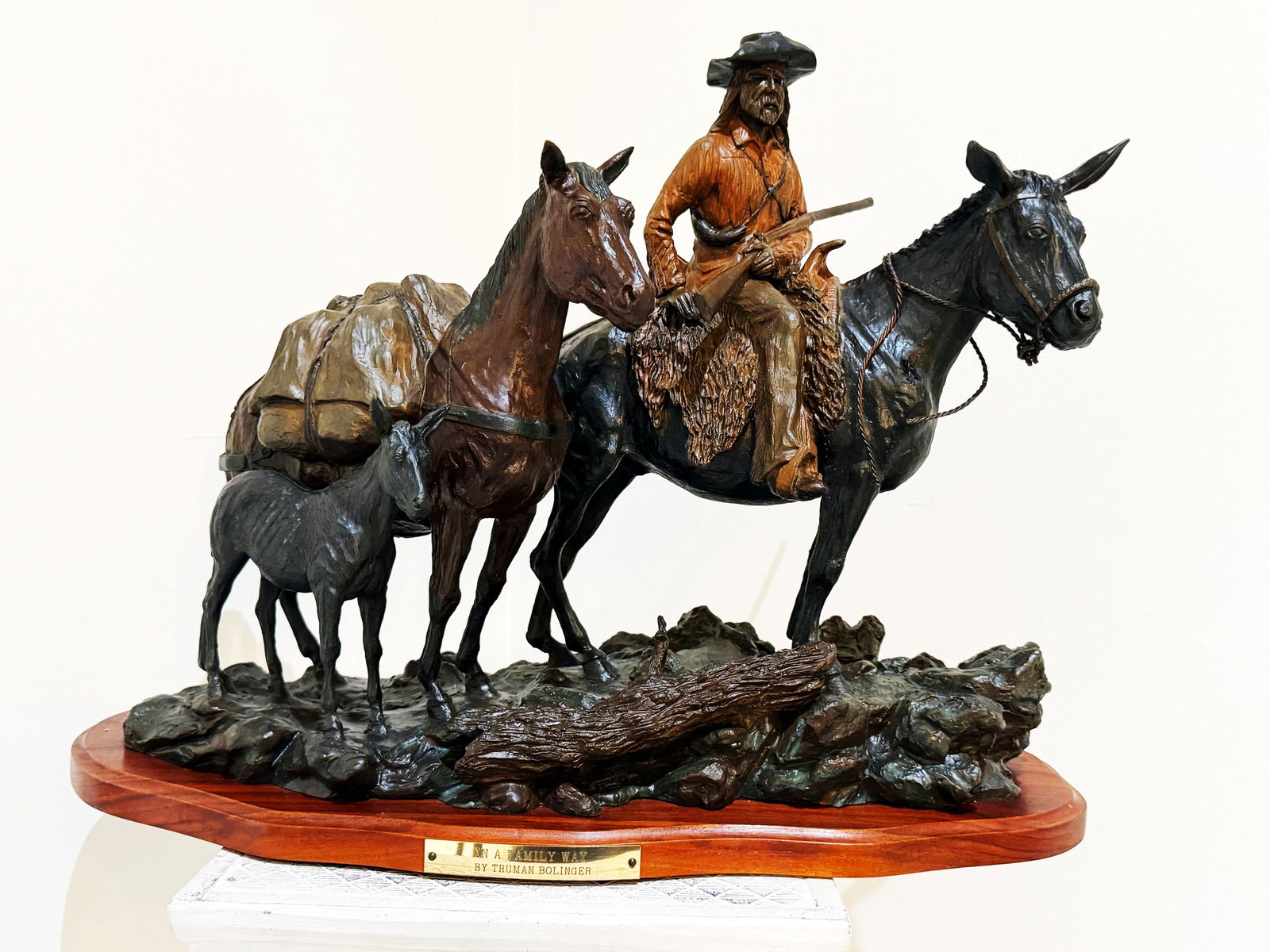 Truman Bolinger: In a Family Way 1975 Western Bronze Statue (1 of 5)