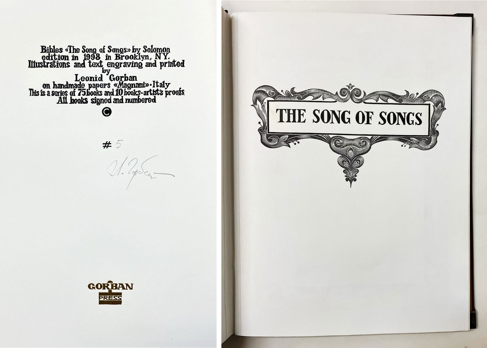 Leonid Gorban: Song of Songs, 1998 Edition 5/75 (1 of 11)