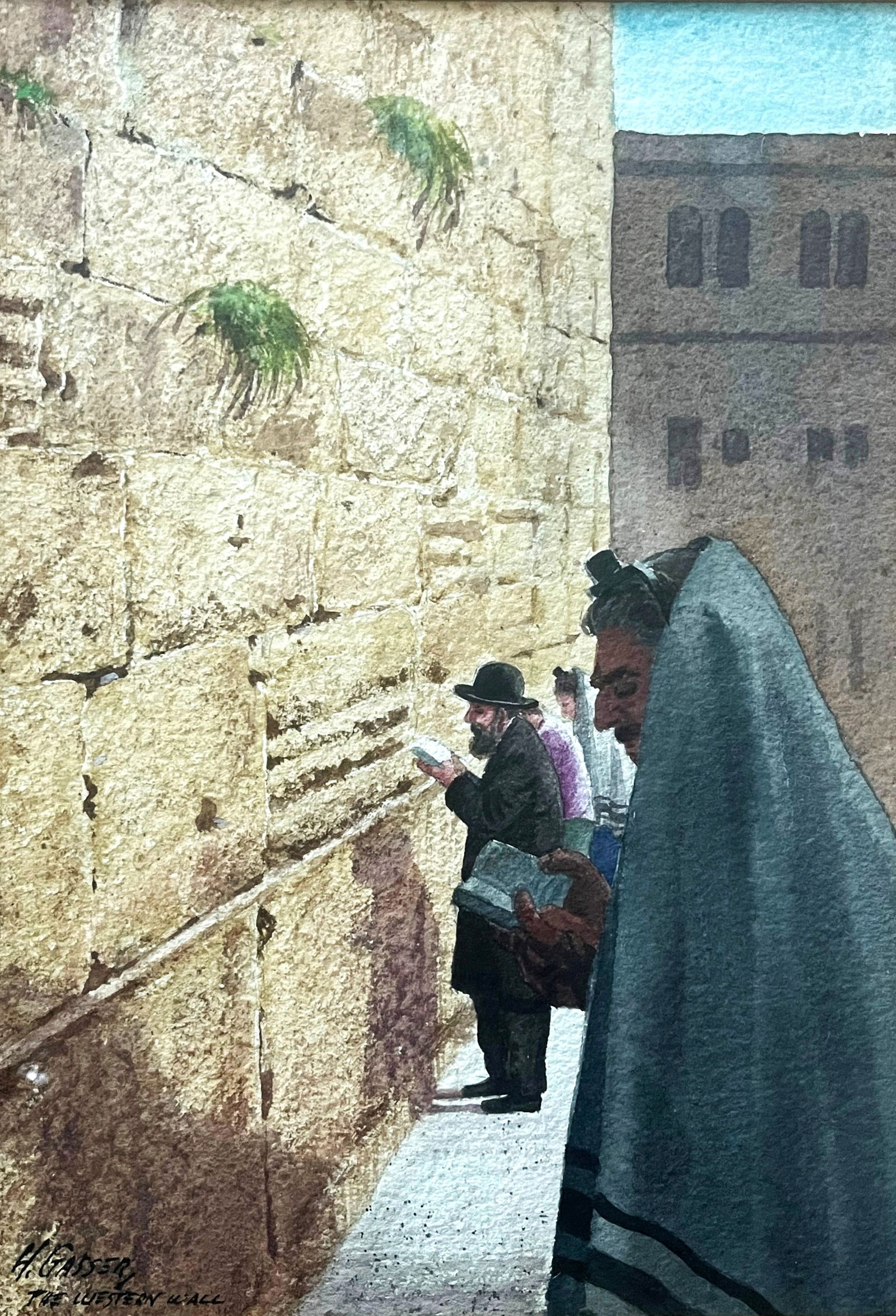 Henry M. Gasser: Kotel Jerusalem, Watercolor (1 of 3)