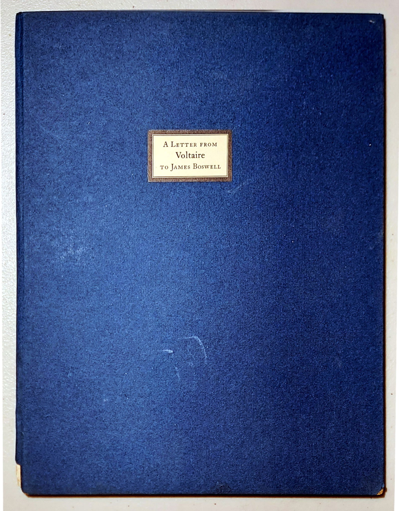 Voltaire: Letter to Boswell, Feb. 11, 1765. Facsimile 1927 (1 of 6)