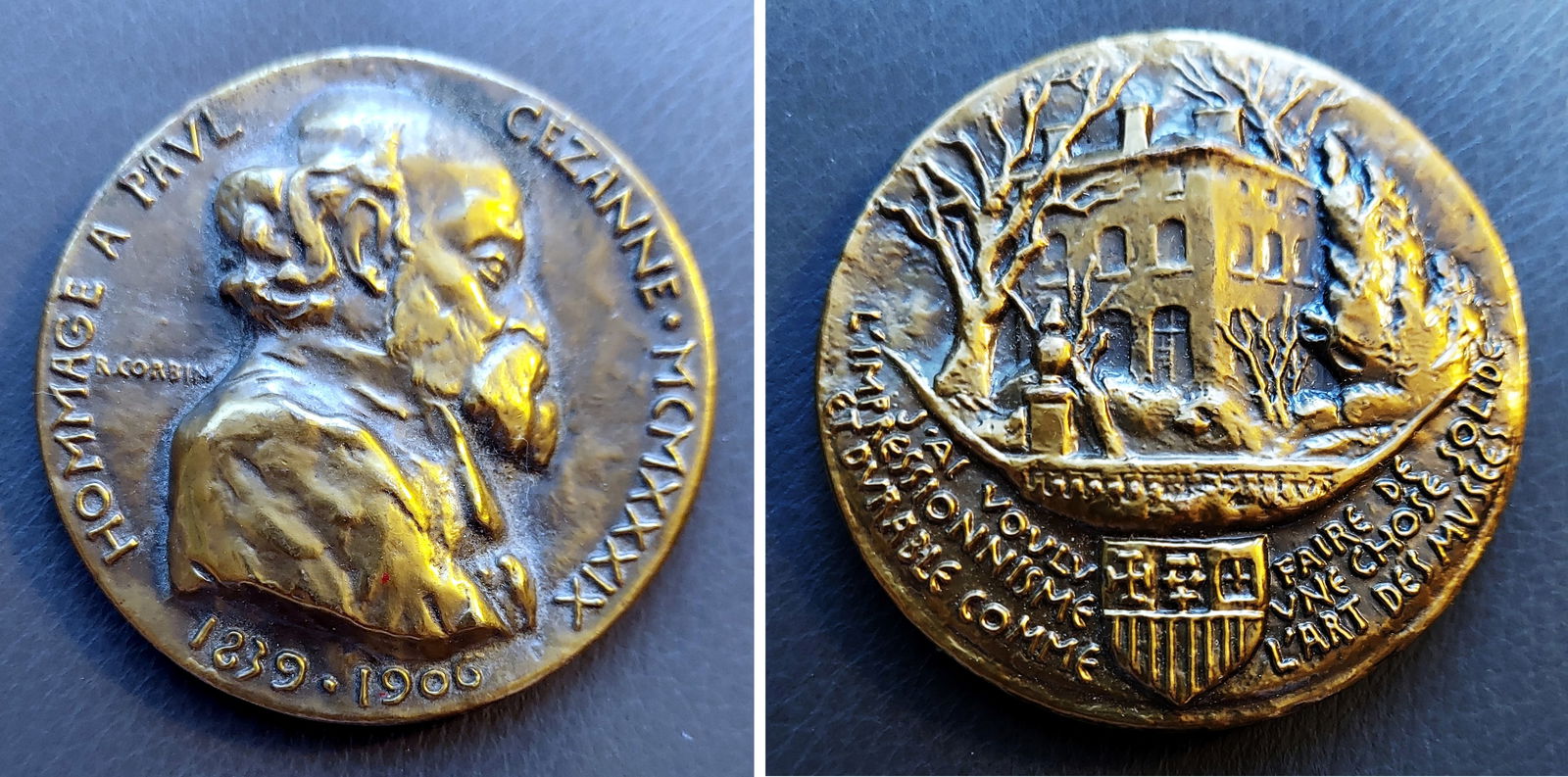 Paul Cézanne 1839-1906 Bronze Medal 1960s France (1 of 2)