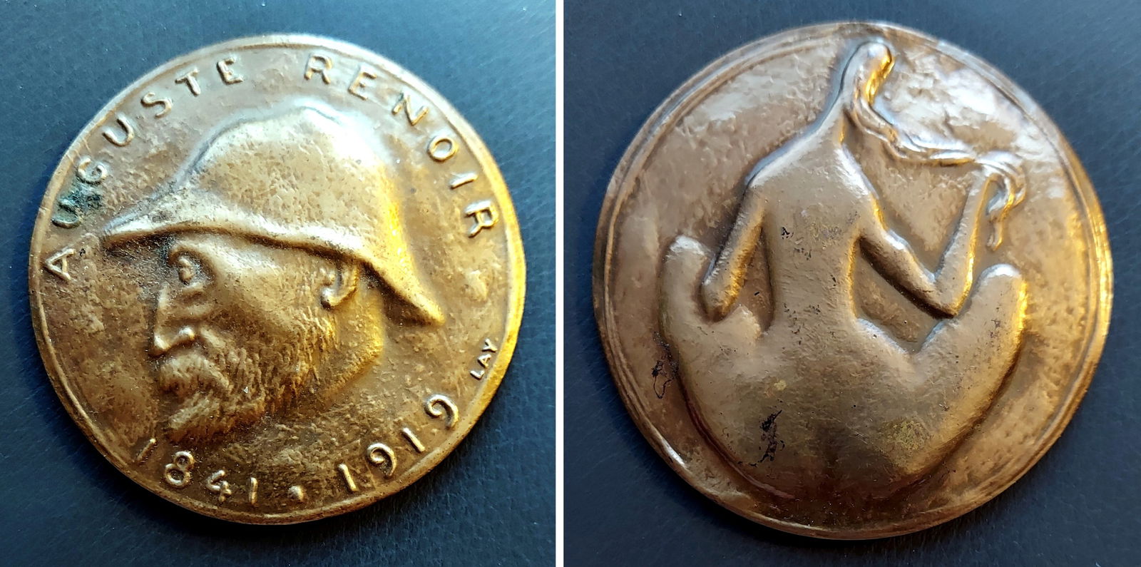 August Renoir 1841-1919 Bronze Medal, France (1 of 2)