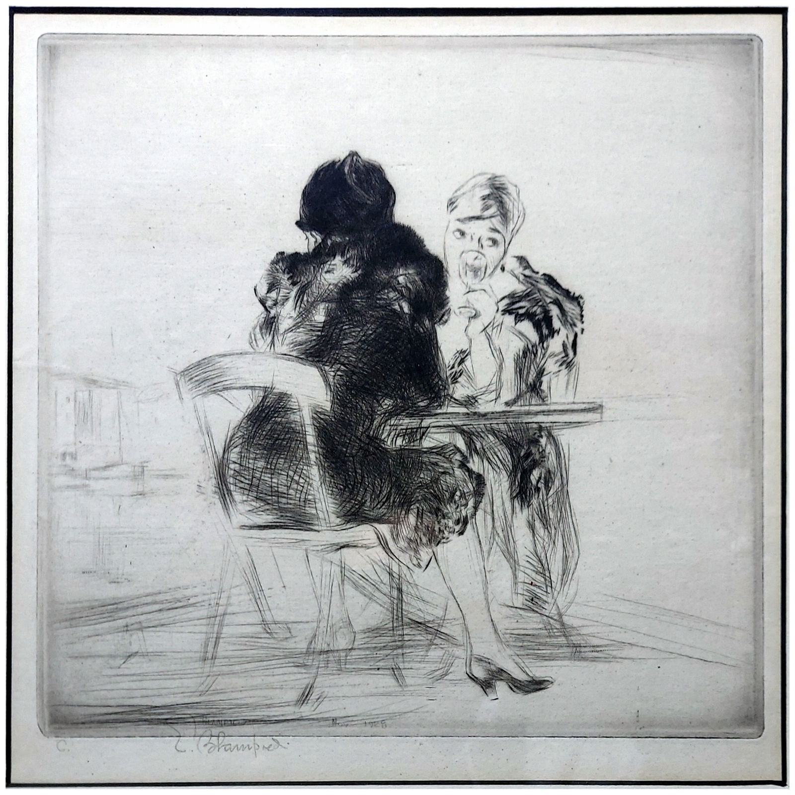 Edmund Blampied (British, 1886-1966): Holiday Morning 1928 Etching (1 of 4)