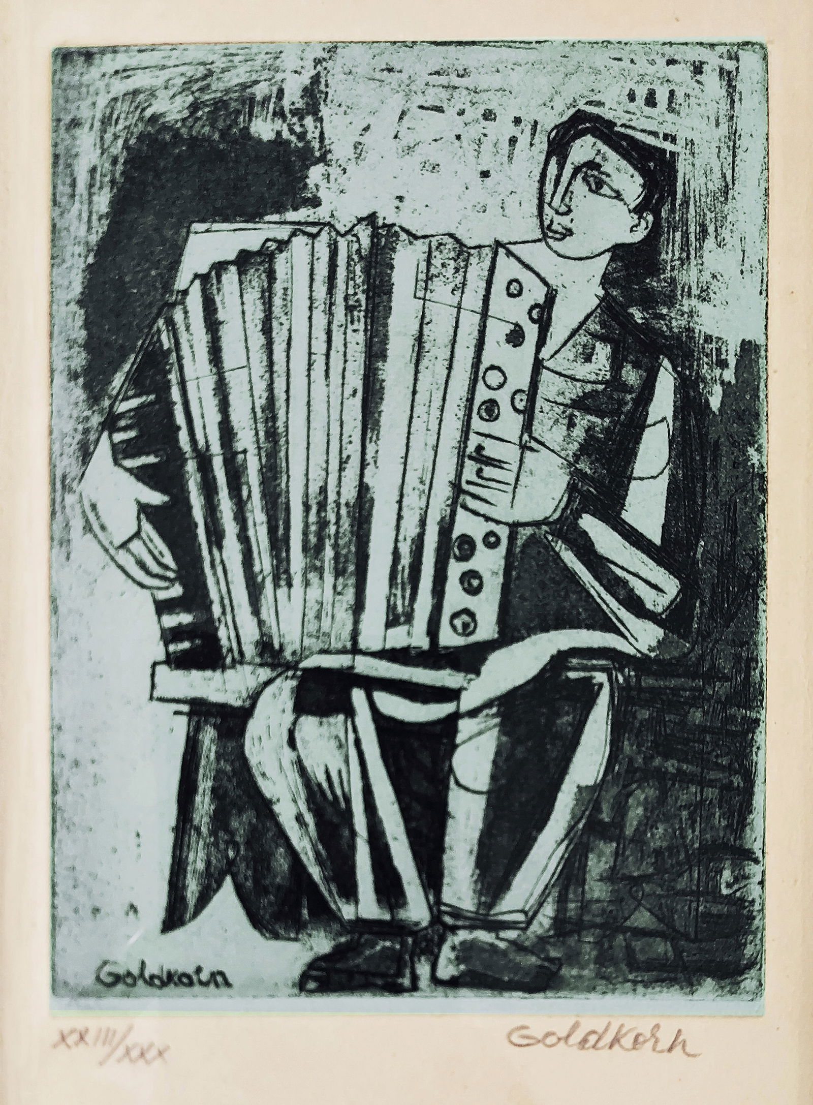 Georges Goldkorn: Accordéoniste 1950s Etching Ed. 23/30 (1 of 3)