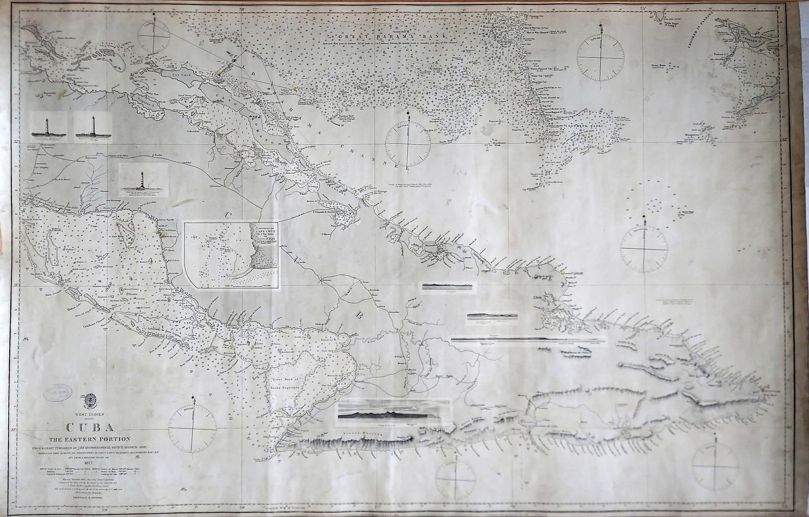 West Indies, Eastern Cuba 1881 British Admiralty Nautical Map (1 of 5)