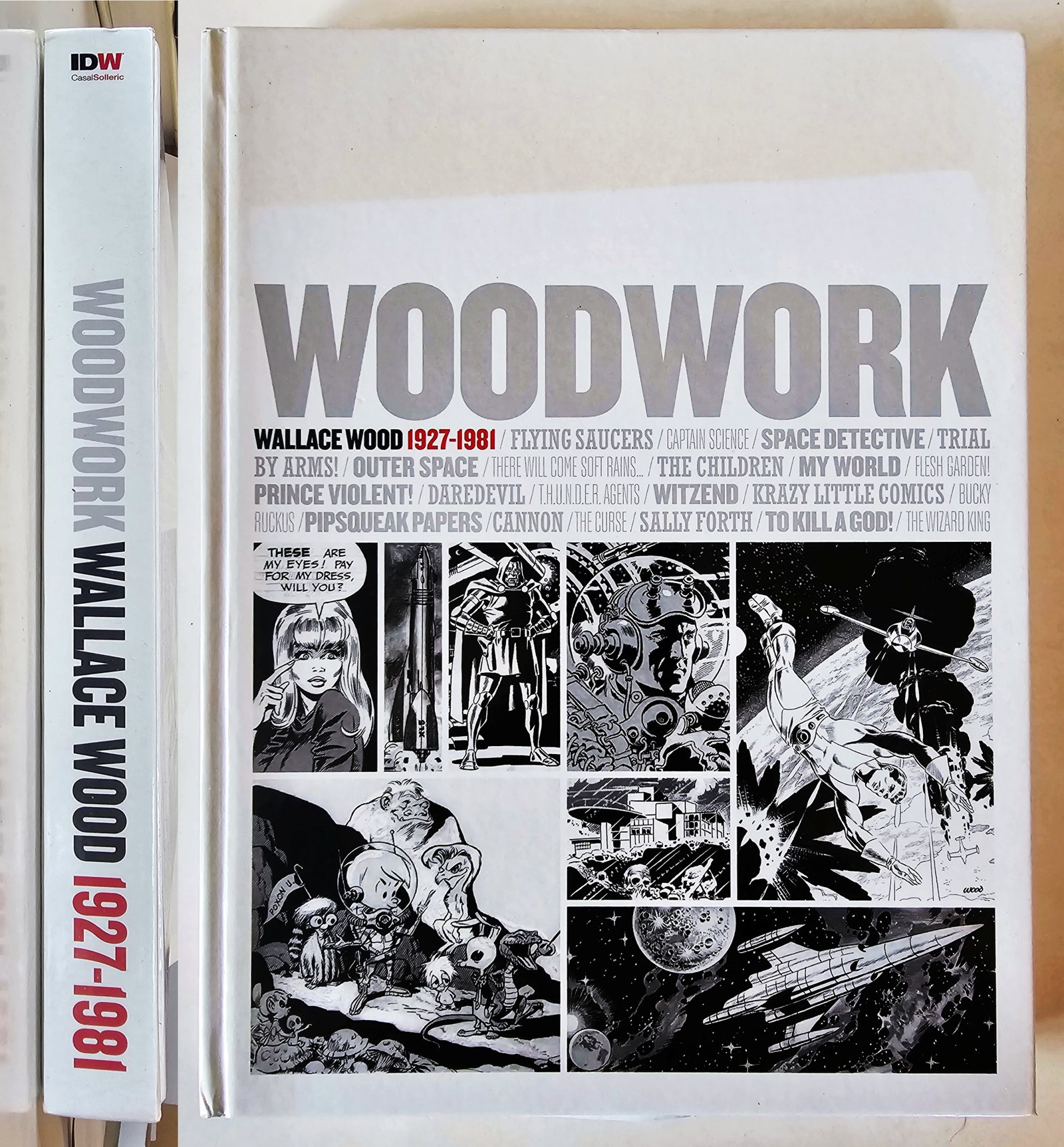 Woodwork: Wallace Wood 1927-1981, 2012 First Printing: Woodwork: Wallace Wood 1927-1981, Illustrated by Wally Wood. The massive 10" x 13" museum catalogue that accompanied a retrospective in De Palma Spain, the largest such exhibit ever devoted to this ar