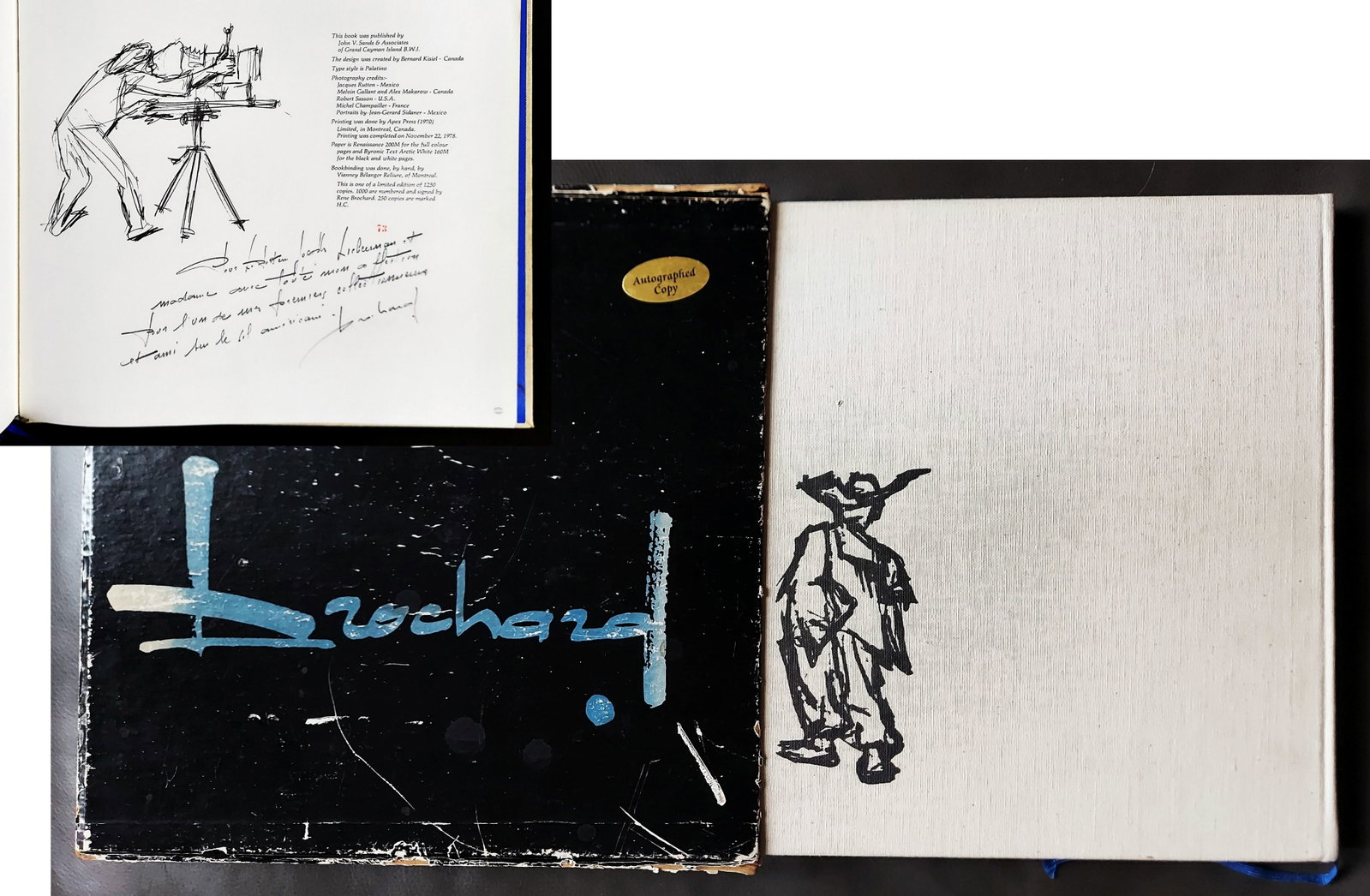 Rene Brochard, Inscribed Copy 73/1000: Conversational Journey 1978: Rene Brochard (French-Canadian, b.1926): Monograph with inserted lithograph signed in pencil. This copy 73 of a limited edition of 1250, of which 1000 were numbered and signed by Rene Brochard, is als