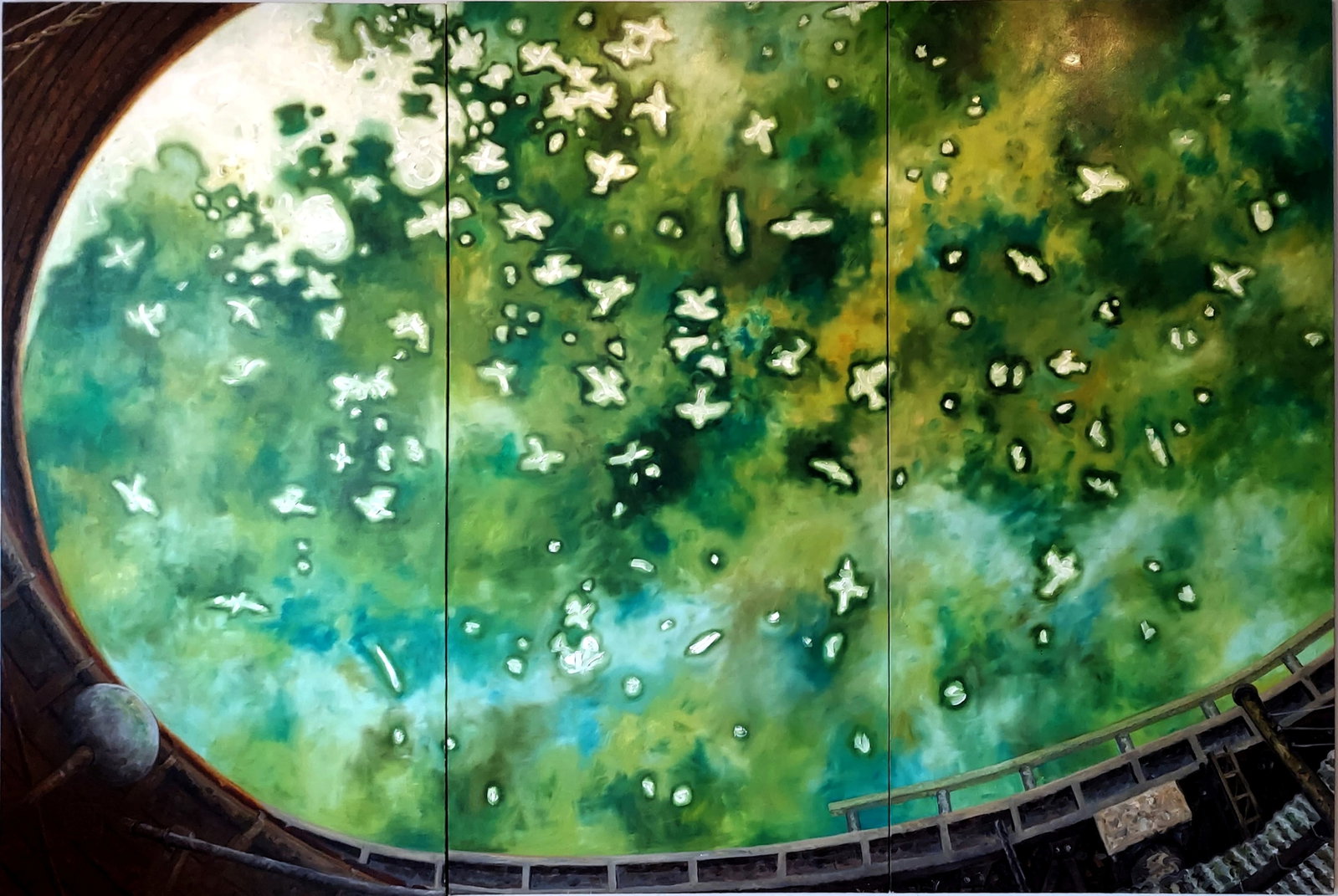 Oscar Oiwa: Light Birds, 1997, Triptych, Oil on Canvas (1 of 4)