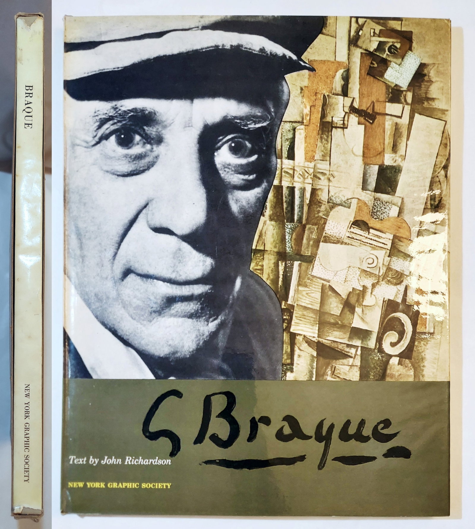 George Braque, Monograph by Sir John Richardson, 1961 First Edition: George Braque's paintings transcend the limitations of pictorial approach, expressing a new vision of the world. Illustrated with 34 full color plates, many pasted-down. Title: G. Braque Author/Text b